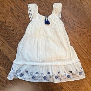 Elegant White and Blue Floral Kids Blouse